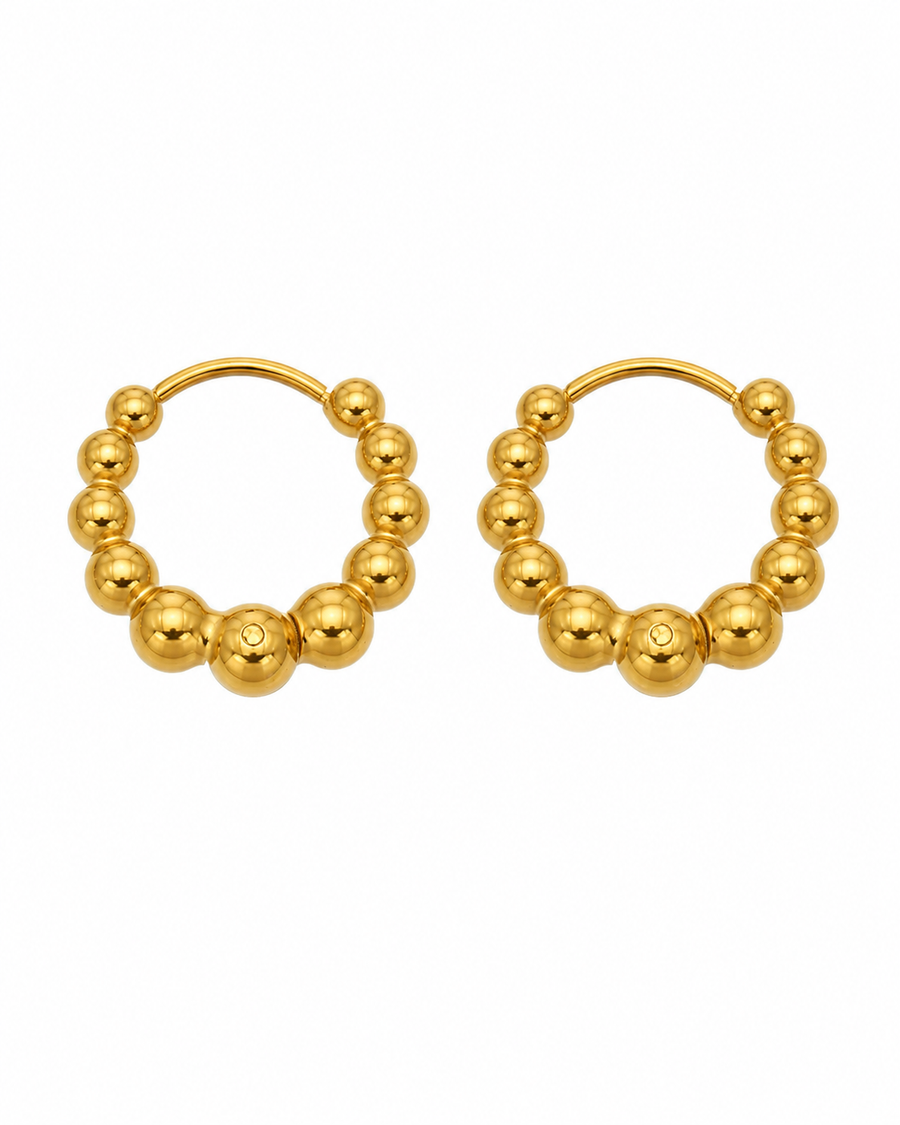 Beaded Huggie Hoop Earrings