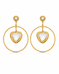 Clear Crystal Heart Drop Earrings