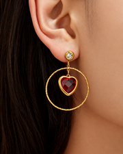 Crystal Heart Drop Earrings additional view 6