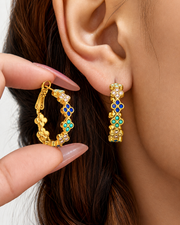 Crystal Clover Hoop Earrings additional view 3