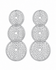 Silver Liora Mesh Drop Earrings with eco-friendly copper finish: electroplated