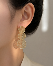 Liora Mesh Drop Earrings with eco-friendly copper finish: electroplated additional view 3