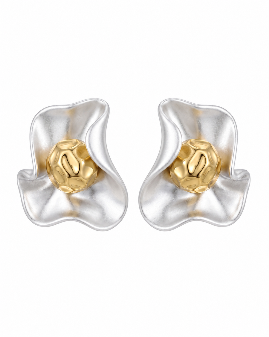 Sculpted Petal Stud Earrings