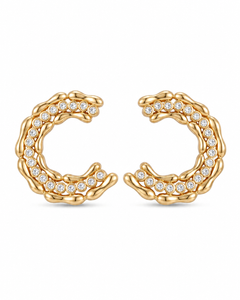 Crescent Crystal Stud Earrings