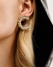 Crescent Crystal Stud Earrings additional view 3