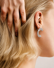 Crescent Crystal Stud Earrings additional view 5