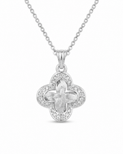 Necklace / Silver Vintage Clover Jewelry Series with eco-friendly copper finish: electroplated