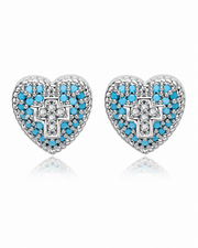 Sacred Heart Turquoise Studs alternate view