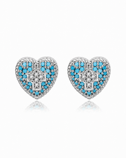Sacred Heart Turquoise Studs