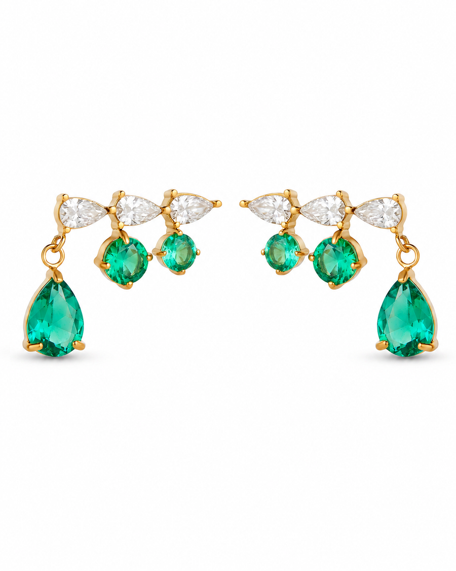 Verde Crystal Drop Earrings