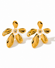Solea Sculptural Flower Earrings with approx alternate view