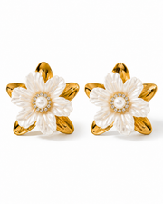 Solea Sculptural Flower Earrings with approx