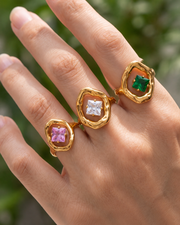 Sculpted Square Crystal Ring additional view 4