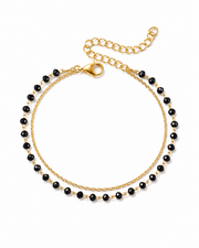 Black Beaded Chain Bracelet
