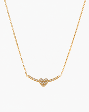 Pavé Heart Bar Necklace alternate view
