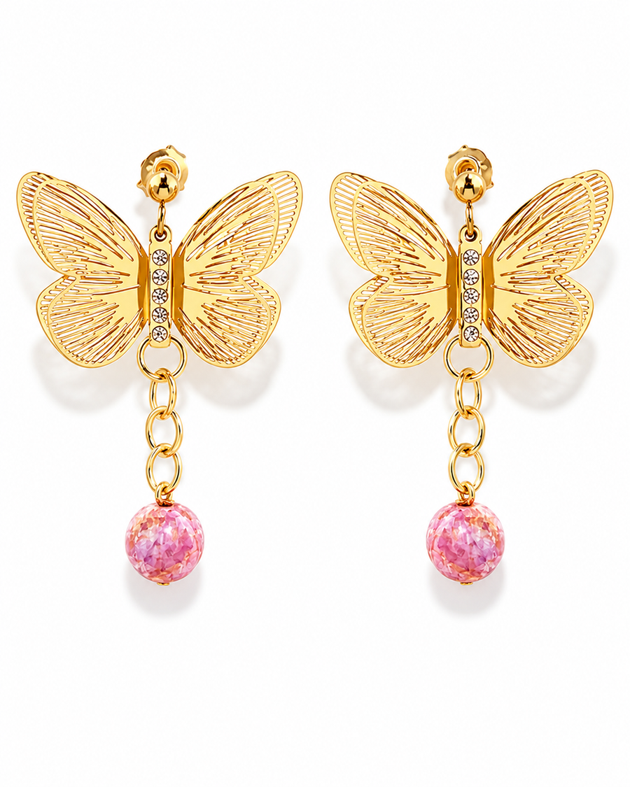 Butterfly Crystal Drop Earrings