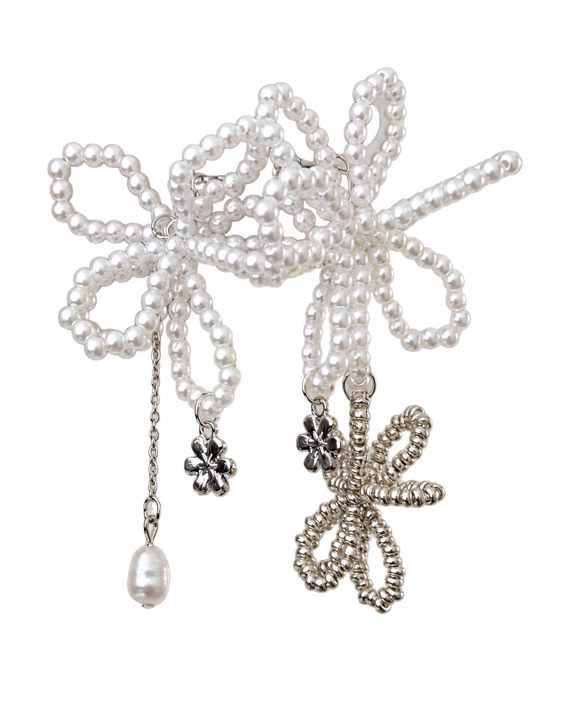 Pearl Bloom Asymmetrical Earrings