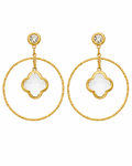 White Clover Halo Drop Earring Series
