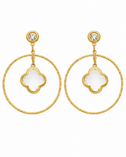 White Clover Halo Drop Earring Series