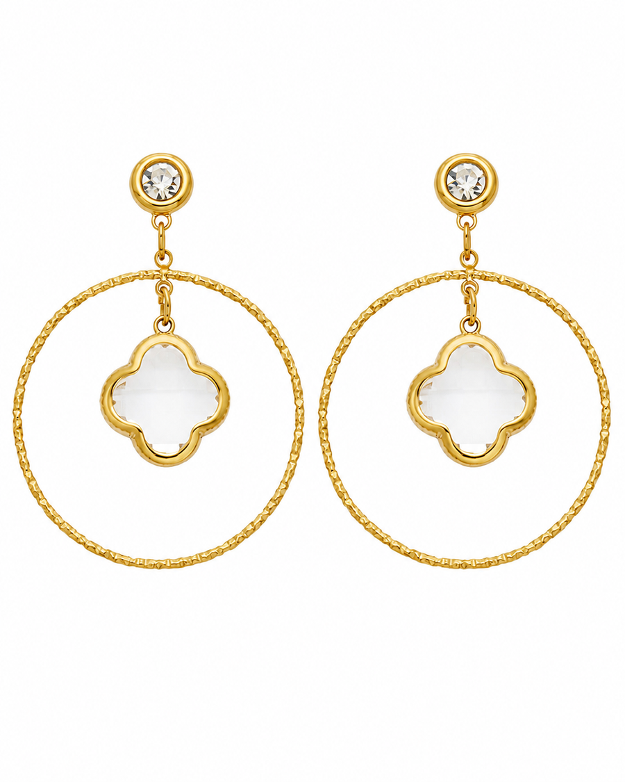Clover Halo Drop Earring Series