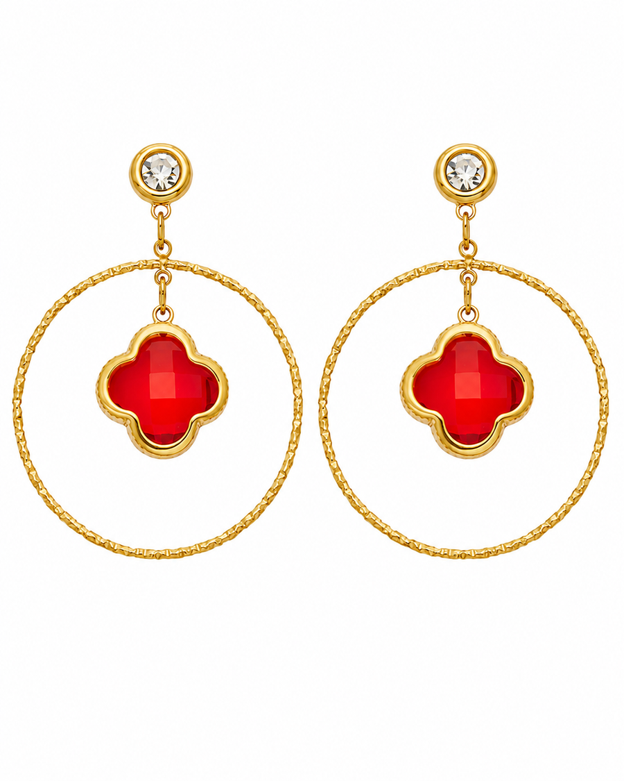 Clover Halo Drop Earring Series
