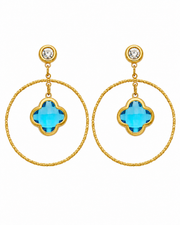 Blue Clover Halo Drop Earring Series