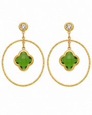 Green Clover Halo Drop Earring Series