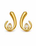 White Sculpted Teardrop Earrings