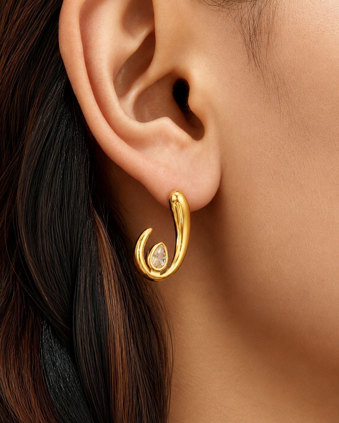 Sculpted Teardrop Earrings additional view 4