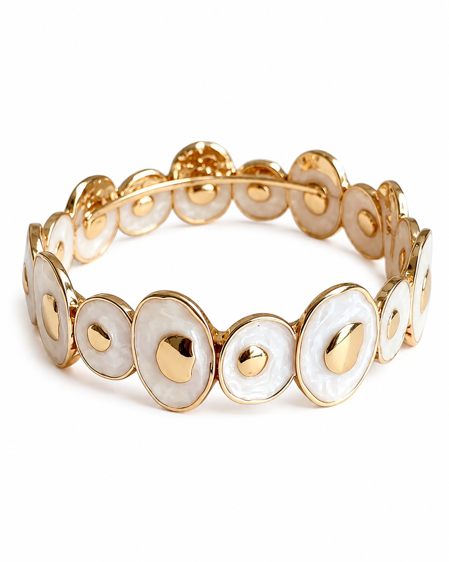 White Shell Disc Bracelet