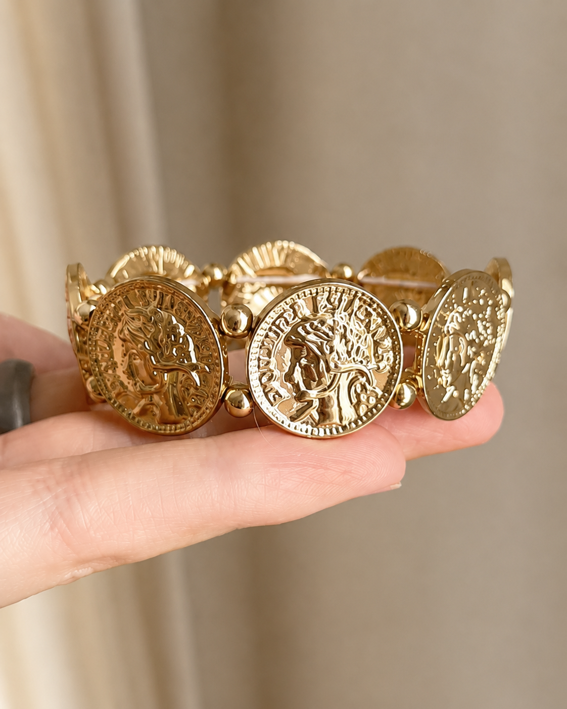 Vintage Coin Disc Bracelet