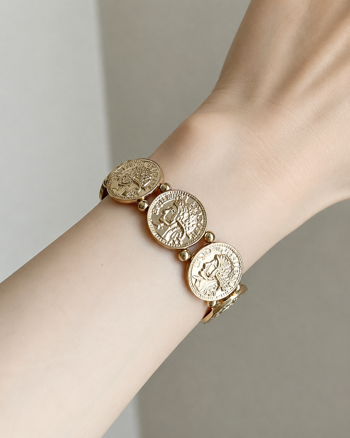 Vintage Coin Disc Bracelet alternate view