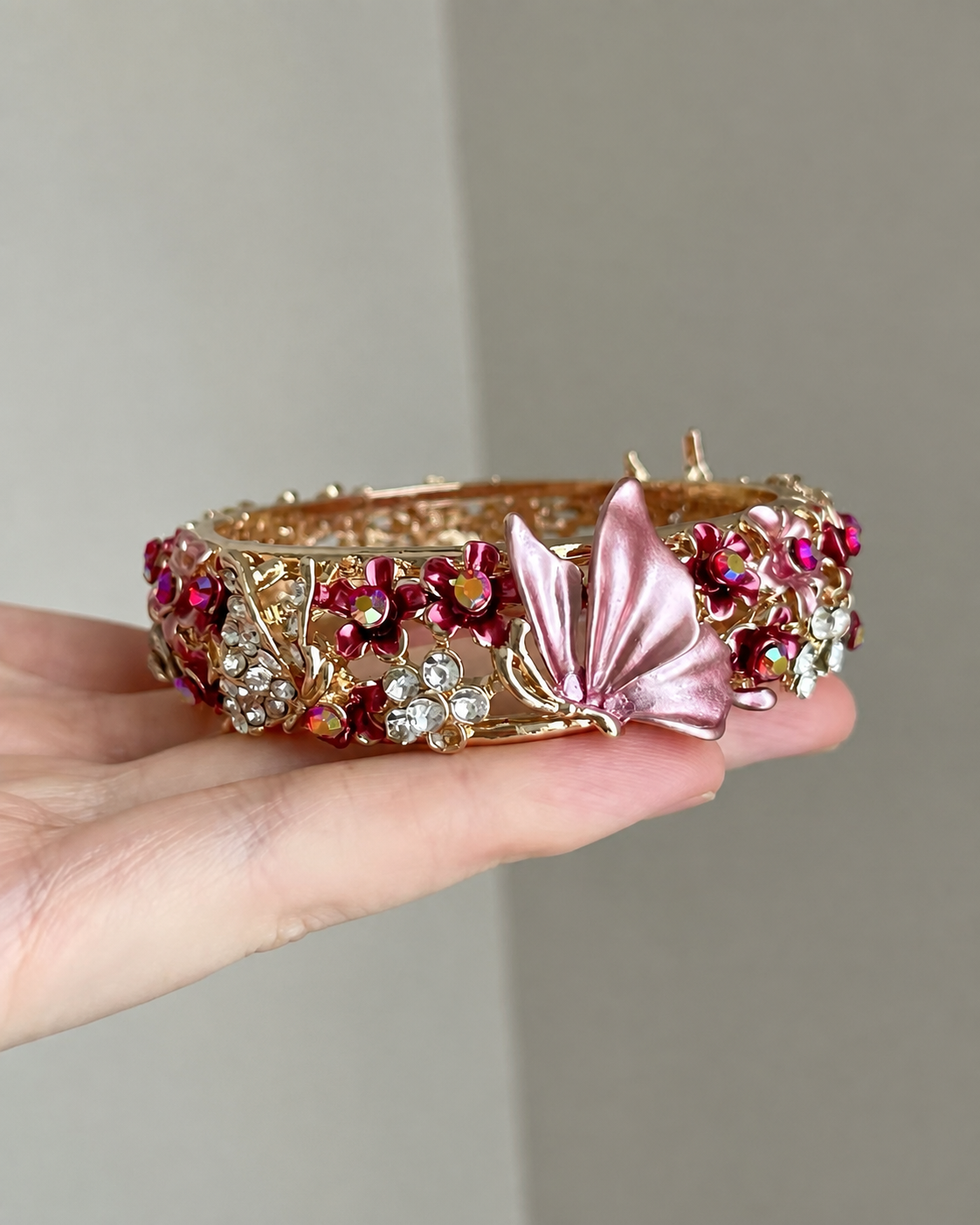 Vintage Ruby Garden Bangle with alloy additional view 3