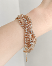 Crystal Mesh Bangle with copper stone: zircon alternate view