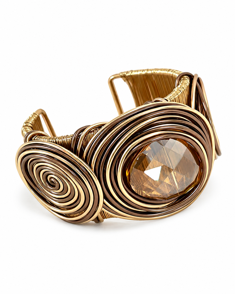 Spiral Glass Cuff Bracelet