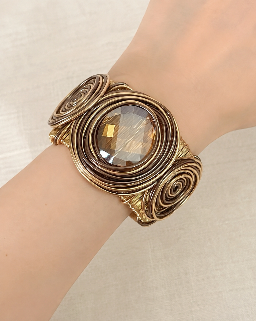Spiral Glass Cuff Bracelet