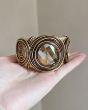 Spiral Glass Cuff Bracelet with iron stone: glass additional view 3