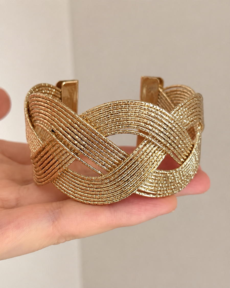 Braided Gold Cuff Bracelet