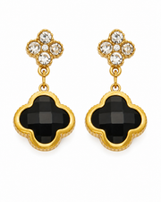 Black Clover Glass Drop Earrings