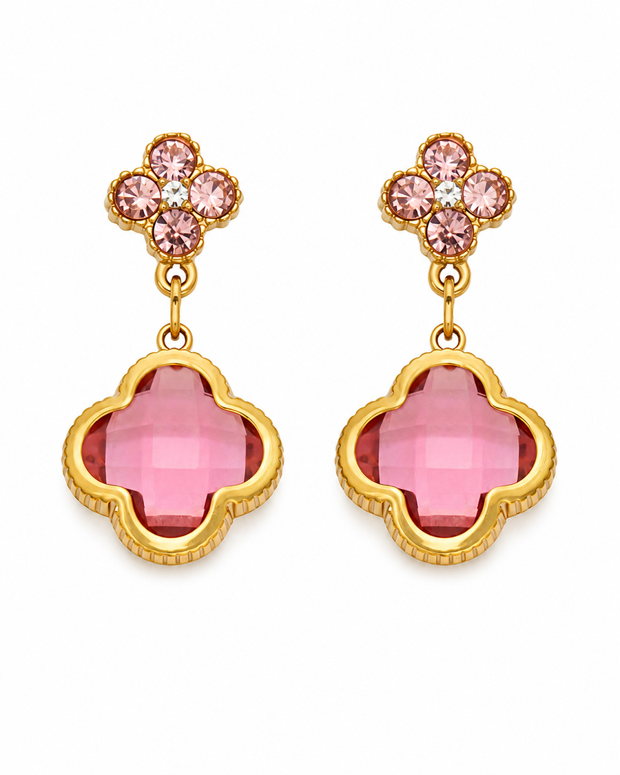 Clover Glass Drop Earrings