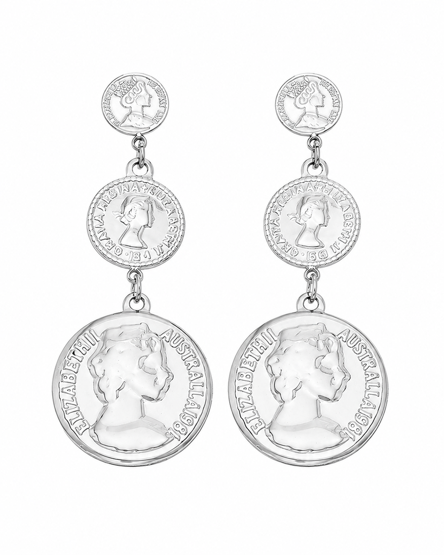 Vintage Triple Coin Earrings