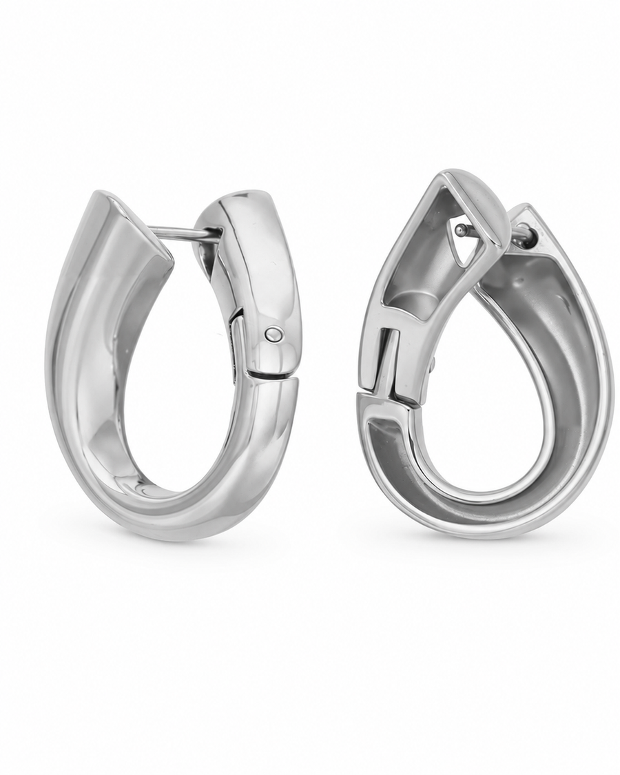 Sculpted Teardrop Hoop Earrings