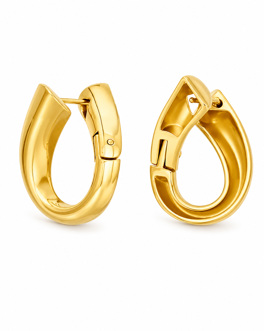 Sculpted Teardrop Hoop Earrings