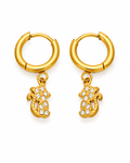 Seahorse / Gold Charm Hoop Earrings Series