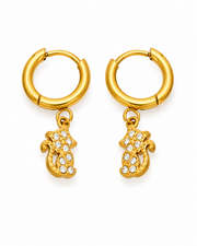 Seahorse / Gold Charm Hoop Earrings Series