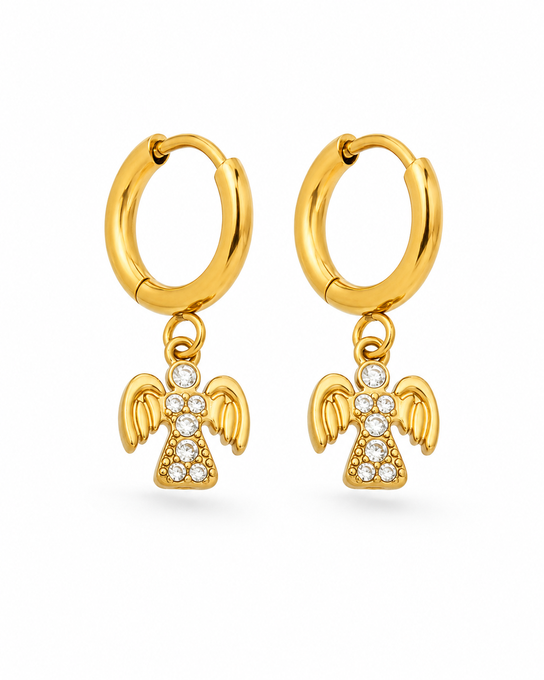 Angel / Gold Charm Hoop Earrings Series