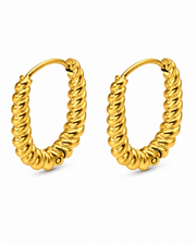 Gold Twisted Rope Hoop Earrings