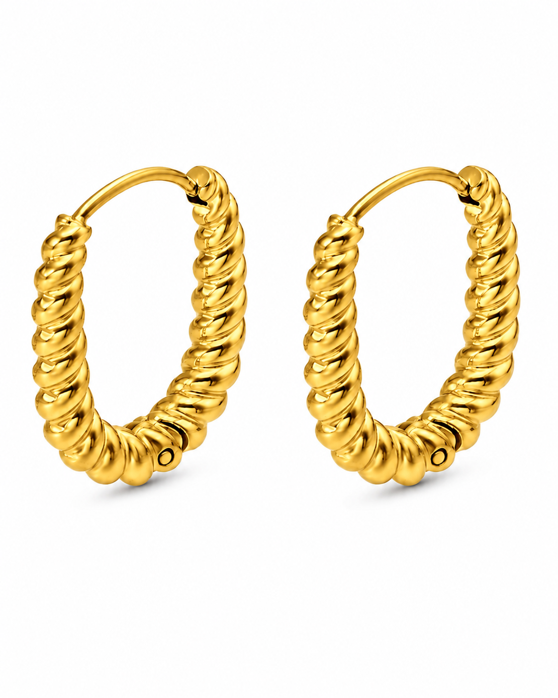Gold Twisted Rope Hoop Earrings