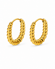 Gold Twisted Rope Hoop Earrings