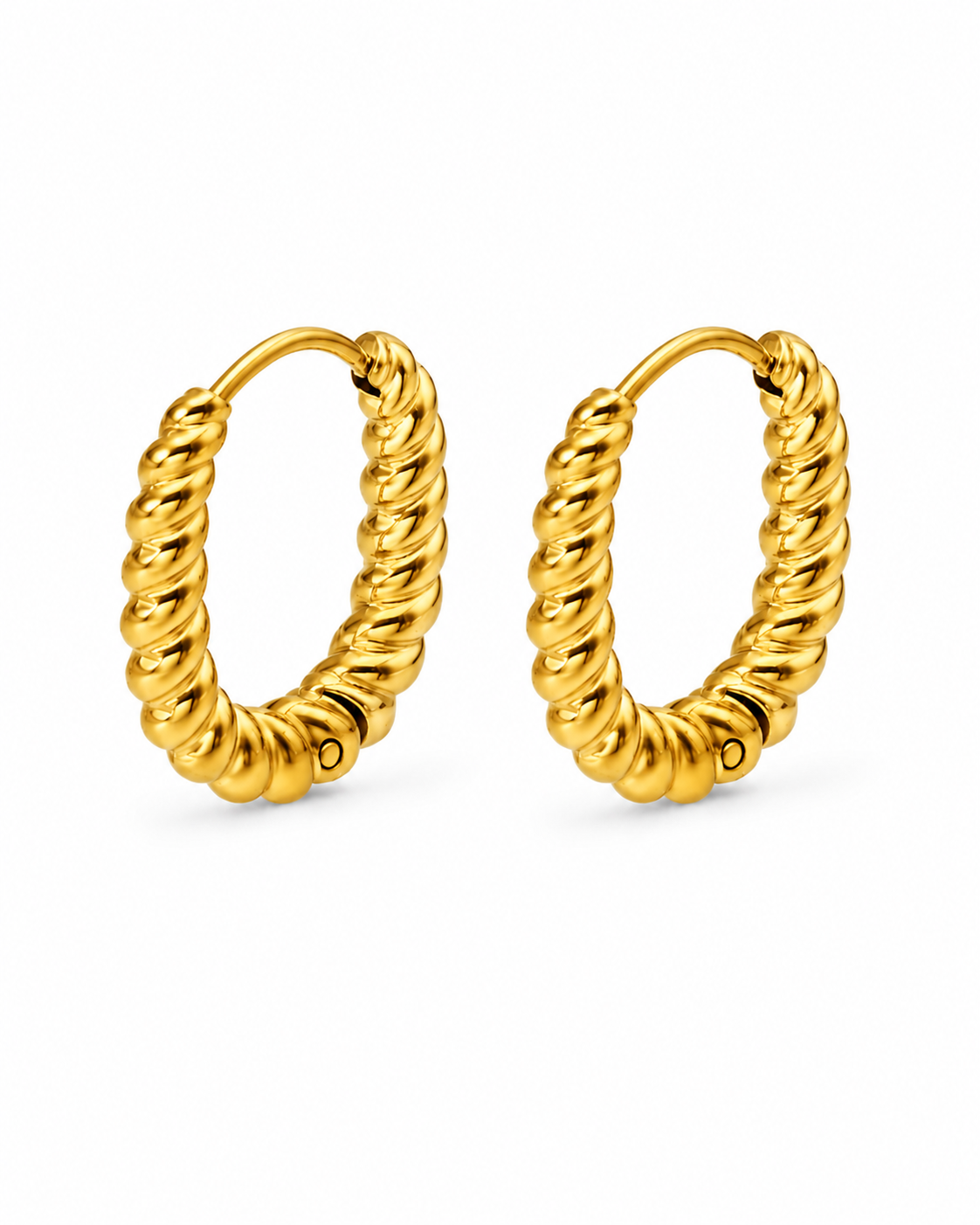 Gold Twisted Rope Hoop Earrings